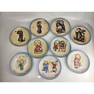 Schmid Sister Bertha Hummel Christmas Collector Plate Set 1971 - 1979 Angels‎